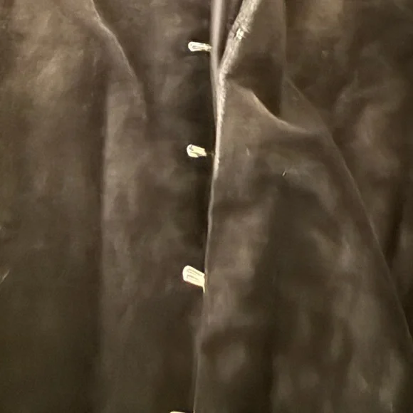 Newport News Black Velvet Trench Coat - Picture 6 of 6